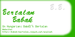 bertalan babak business card